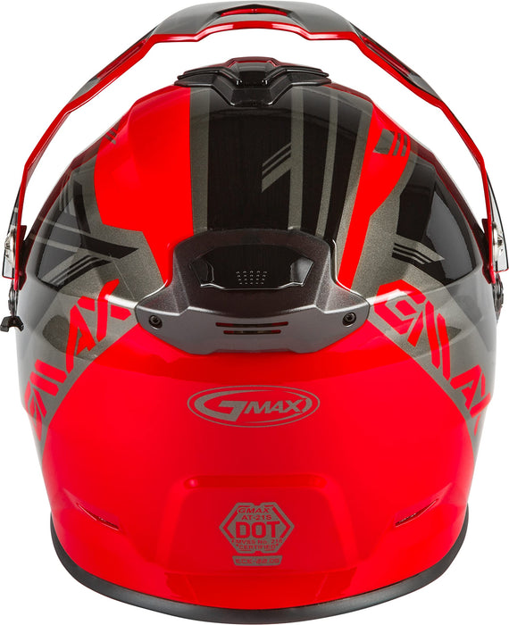 GMAX AT-21S Adventure Dual Lens Shield Snow Helmet (Red/Black/Silver, Youth Small)