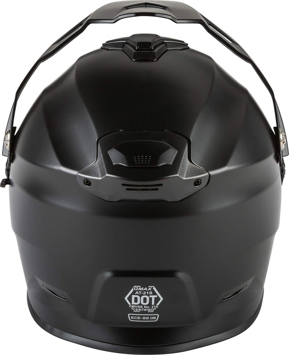 GMAX AT-21S Solid, Electric Shield Full-Face Helmet, DOT Approved for Adults and Youth (Matte Black, S)