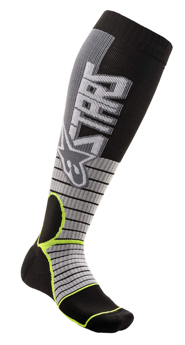 Alpinestars 4701520-905-S Mx Pro Socks Cool Grey/Yellow Small