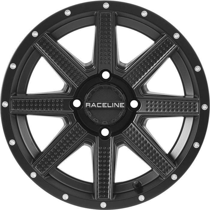 Raceline Hostage Wheel (Front / 14X7 / 4/110 5+2) (Black) Compatible With 14-17 HONDA PIONEER4