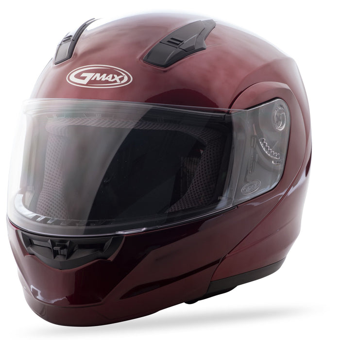 GMAX MD-04, DOT Approved Modular Helmet for Motorcycles, Scooters, Spyders, Mopeds and More (Wine RED)