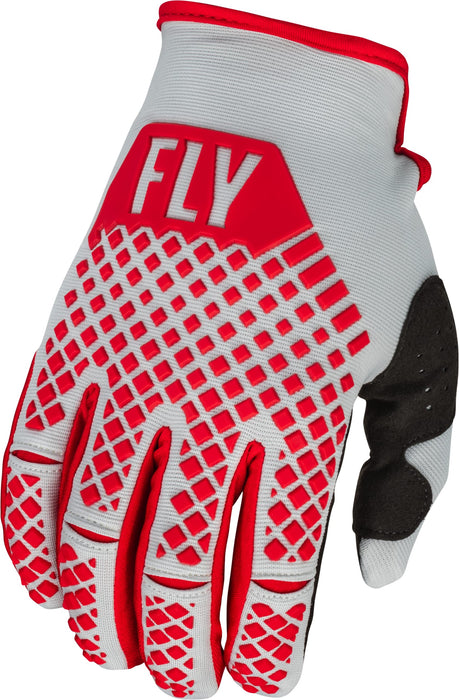 Fly Racing 2023 Youth Kinetic Gloves (Red/Grey, Youth Medium)