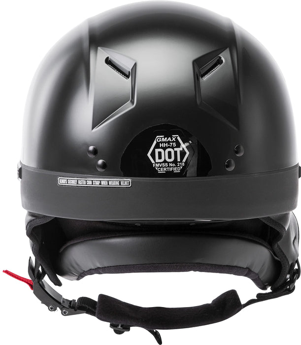 GMAX HH-75 Motorcycle Street Half Helmet (Black, X-Small)