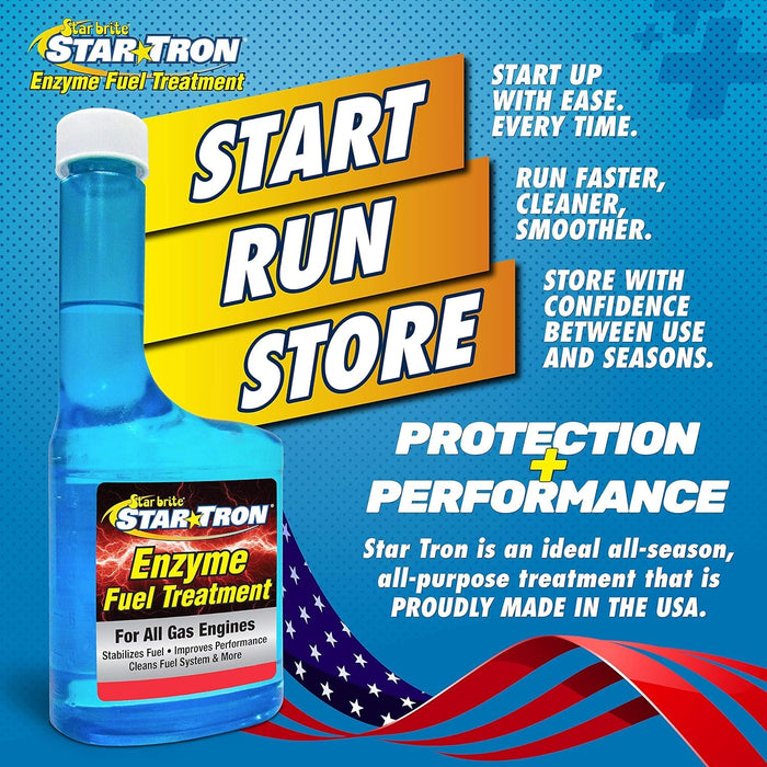 STAR BRITE Star Tron Enzyme Fuel Treatment - Concentrated Gasoline Formula - 1 oz. Treats 16 Gallons - 16 OZ (093016) Blue