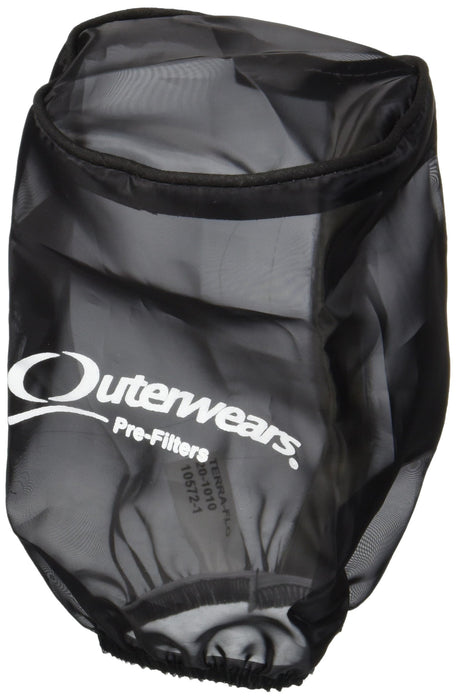 Outerwears Air Filter Wrap, Pre Filter, 3-1/2 in OD, 6 in Tall, Polyester, Black, Each