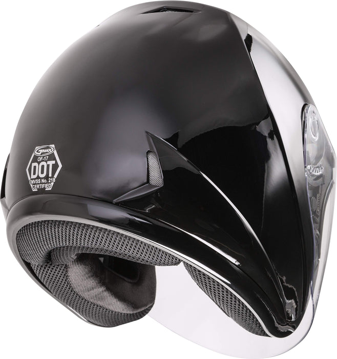 GMAX OF-17 Adult Solid Open-Face Motorcycle Helmet - Black/Small