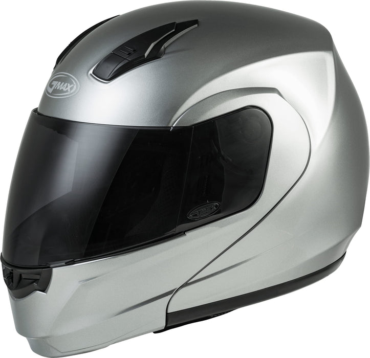 GMAX MD-04, DOT Approved Modular Helmet for Motorcycles, Scooters, Spyders, Mopeds and More (Metallic Silver)