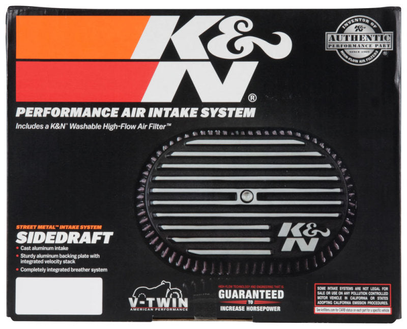 K&N Street Metal Intake System for 12-16 Harley Davidson Road King 103cl Side Draft Touring RK-3952