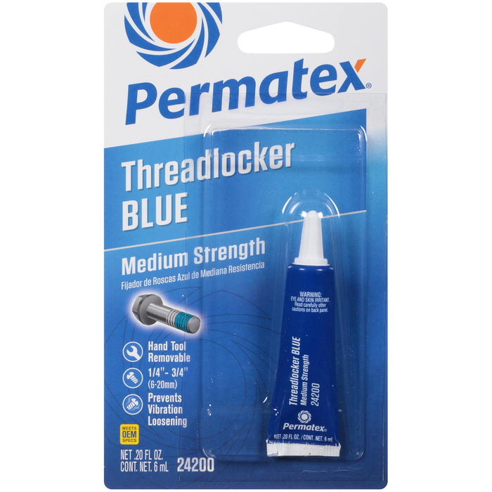 Permatex 24200 Medium Strength Threadlocker Blue, 6 ml