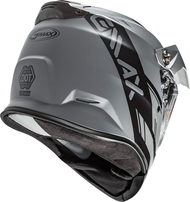 GMAX AT-21S Adventure Dual Lens Shield Snow Helmet (Matte Grey/Black, Large)