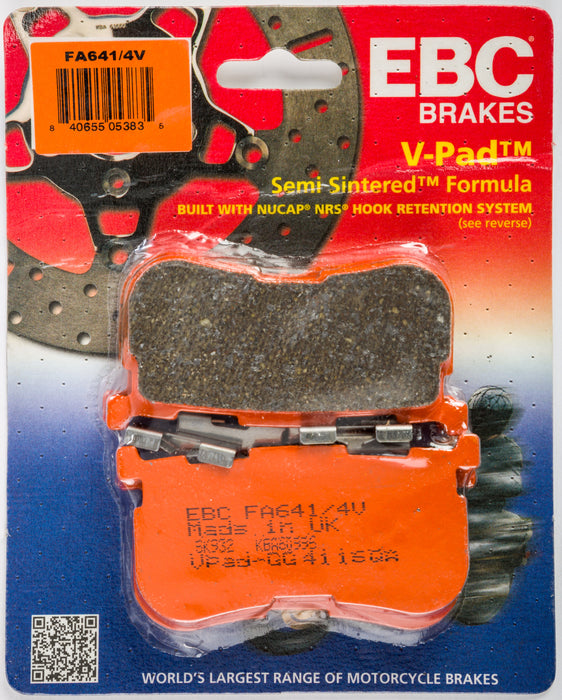 EBC Brakes FA641/4V V-Pad Semi-sintered Touring Bike Disc Brake Pad