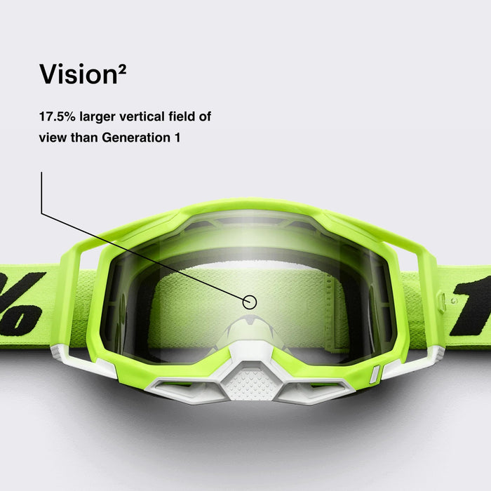 100% Accuri 2 Motocross & Mountain Biking Adult Goggles (Dunder - Mirror Yellow Lens)