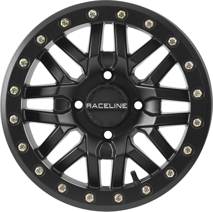 Raceline Ryno Beadlock Wheel (Front/Rear / 15X10 / 4/156 5+5) (Black) Compatible With 14-19 POLARIS RANRZR1000XE