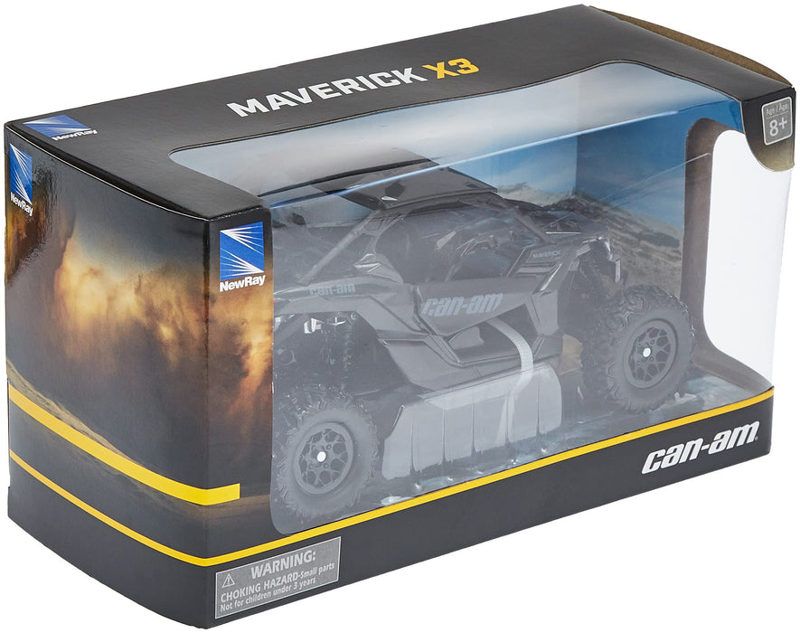 New-Ray 58193B New-Ray-58193B-1:18 Scale Toy CAN-AM Maverick X3 X Turbo Black