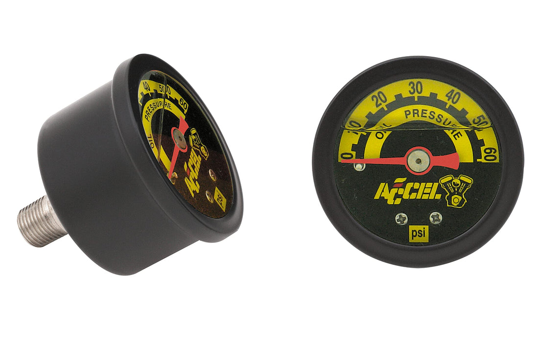 ACCEL 7121B Black 60 PSI Oil Pressure Gauge