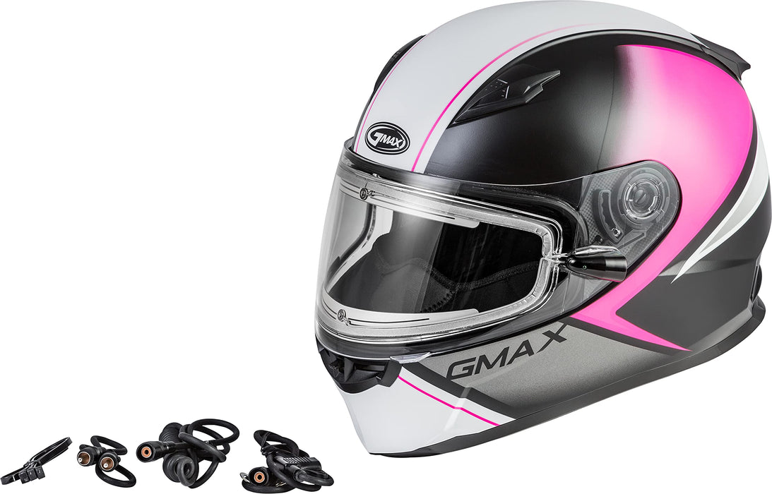 FF-49S Hail Snow Helmet W/ELEC Shield Matte BLK/Pink/White MD