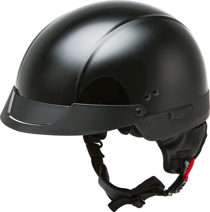 GMAX HH-75 Motorcycle Street Half Helmet (Black, X-Small)