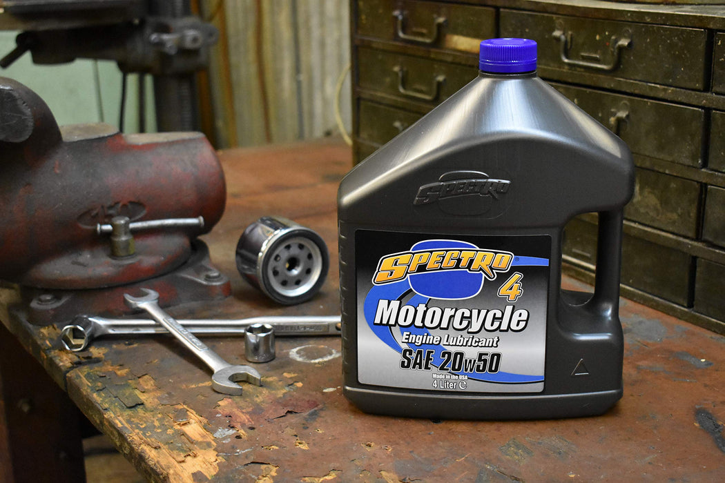 Spectro 4 Motorcycle Engine Lubricant 20w50 Oil (4 Liter Jug)