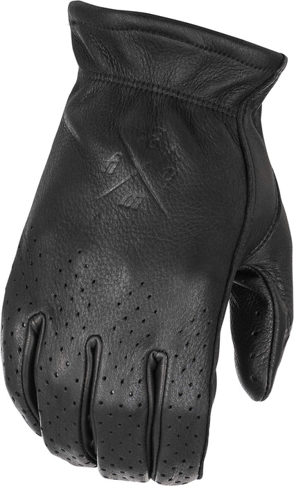 Highway 21 Men's Motorcycle Louie Perforated Gloves (Black, X-Large)