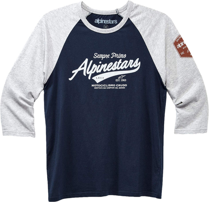 Alpinestars 1230-71505-1171-2XL Script Premium Tee - Grey Heather/Navy (2X)