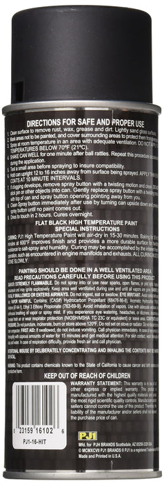 PJ1 16-HIT Flat Black Hi-Temp Spray Paint (Aerosol), 12 oz