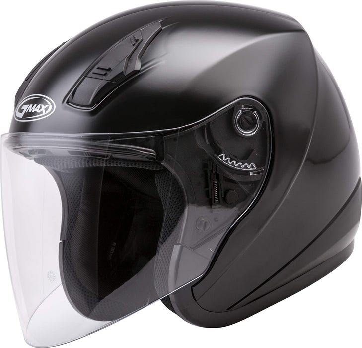 GMAX OF-17 Adult Solid Open-Face Motorcycle Helmet - Black/Small