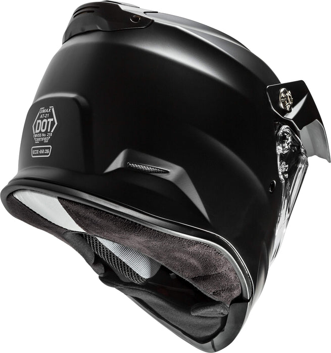 GMAX AT-21S Solid, Electric Shield Full-Face Helmet, DOT Approved for Adults and Youth (Matte Black, S)