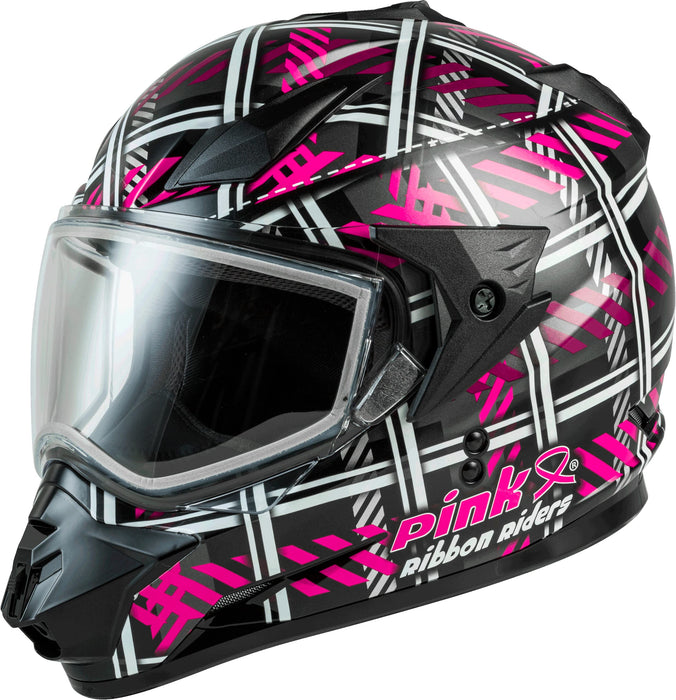 GM-11S Dual-Sport Pink Ribbon Riders Snow Helmet BLK/Pink SM