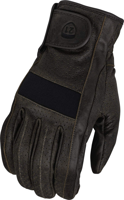 Highway 21 Men's Motorcycle Jab Full Perforated Gloves (Brown, 3X-Large)