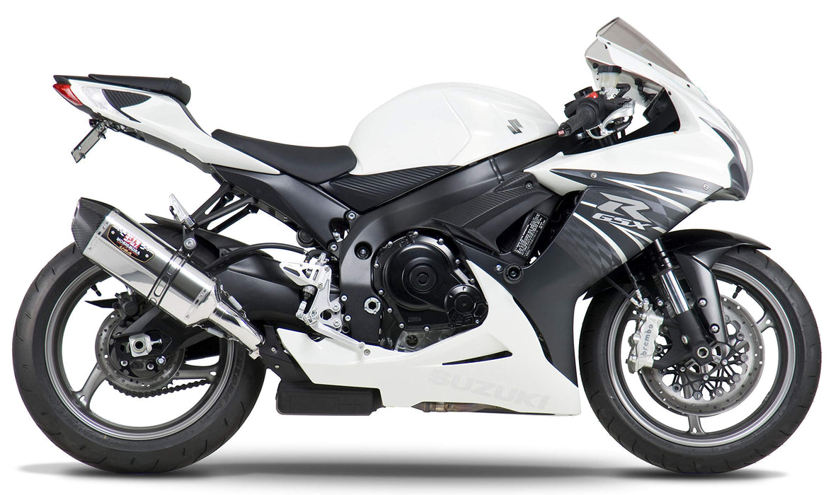 Yoshimura R-77 Slip-On Exhaust (Street/Stainless Steel with Carbon Fiber End Cap) Compatible with 11-18 Suzuki GSXR600