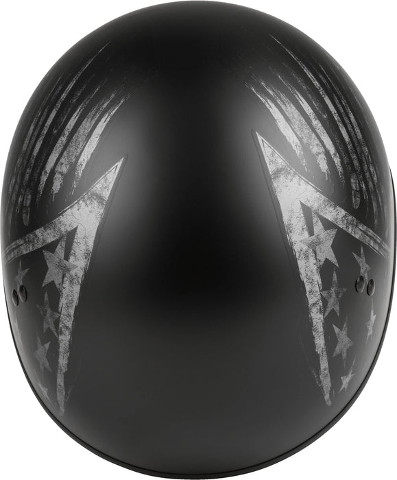 GMAX HH-65 Naked Motorcycle Street Half Helmet (Bravery Matte Black/Grey, Small)