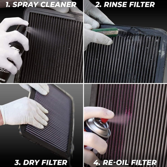 K&N Air Filter Cleaning Kit: Aerosol Filter Cleaner and Oil Kit; Restores Engine Air Filter Performance; Service Kit-99-5000, Multi