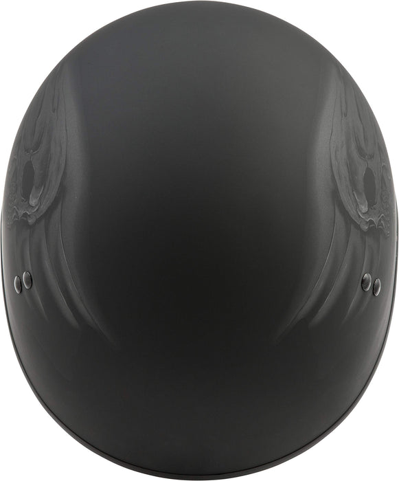 GMAX HH-65 Naked Motorcycle Street Half Helmet (Bravery Matte Black/Red/White/Blue, X-Small)