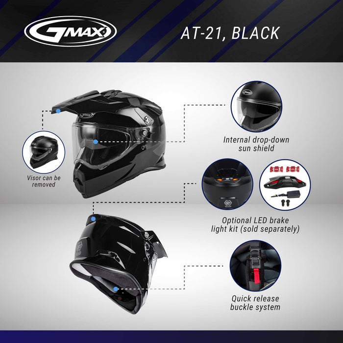 AT-21 Adventure Helmet Black XS