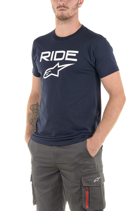 Alpinestars 1038-72000-7020-S Ride 2.0 Tee - Navy/White (Small)