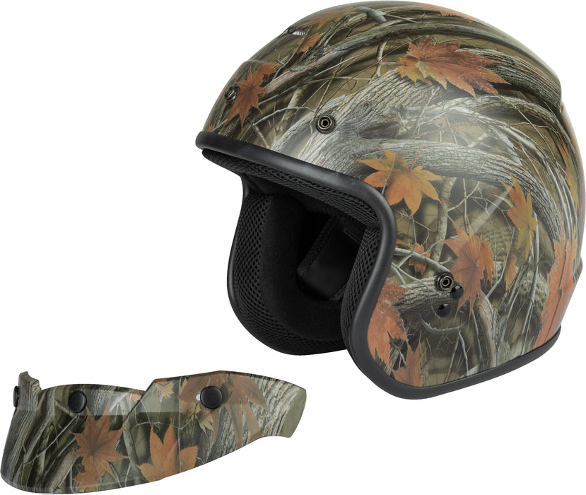 GMAX of-2 Open-Face Helmet (Leaf Camo, Medium)