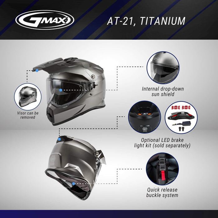 AT-21 Adventure Helmet Titanium XS