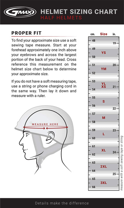 GMAX HH-45 Half-Helmet, DOT Approved for Motorcycle, Moped, Scooter and More (Black LG)