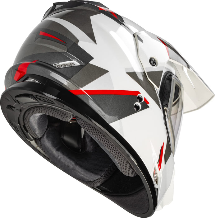 Gmax A4113018 Gm-11S Ripcord Snow Helmet W/Elec Shield Wht/Grey/Red 2X