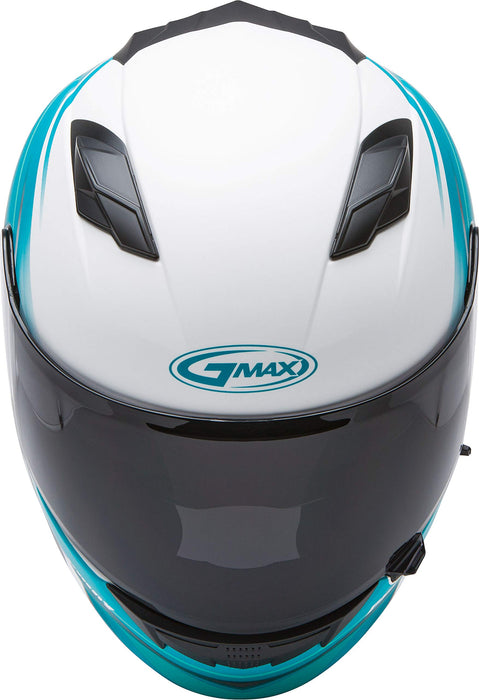 FF-98 Full-FACE Osmosis, Full-Face Motorcycle Helmet, DOT- and ECE- Approved for Street Riding and More (Matte White/Teal/Grey, X-Small)