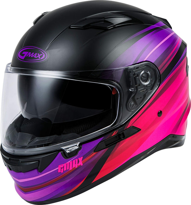 FF-98 Full-FACE Osmosis, Full-Face Motorcycle Helmet, DOT- and ECE- Approved for Street Riding and More (Matte Black/Purple/RED, X-Large)