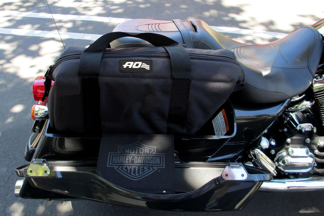 AO Coolers - AO18MOTO Motorcycle Saddle Bags Soft Cooler (15-Can Capacity), Black