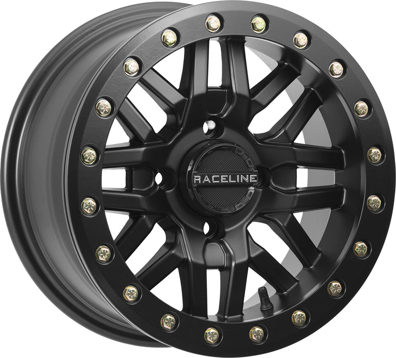 Raceline Ryno Beadlock Wheel (Front/Rear / 15X10 / 4/156 5+5) (Black) Compatible With 14-19 POLARIS RANRZR1000XE