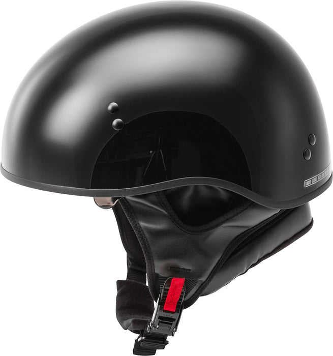 GMAX HH-65 Naked Motorcycle Street Half Helmet (Matte Black, Small)