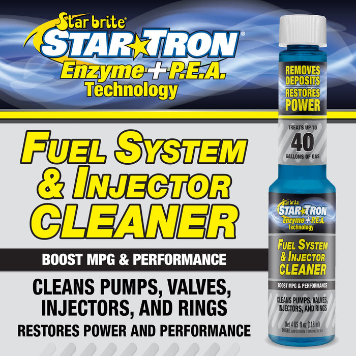 Star Tron Enzyme Fuel System & Injector Cleaner with Added PEA Technology - Revitalize Engines & Fuel with Powerful Deposit Removal - 4 OZ (096604)