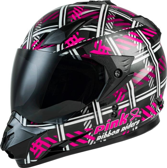 GM-11 Dual-Sport Pink Ribbon Riders Helmet Black/Pink MD