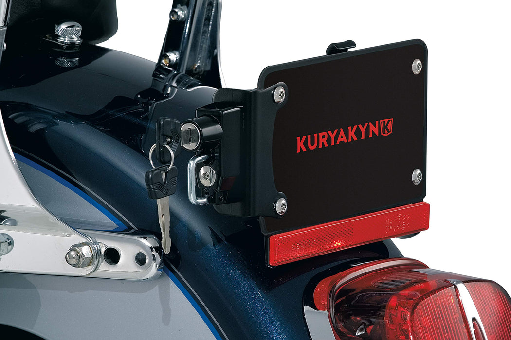 Kuryakyn License Plate Helmet Lock With Mount Black 4248