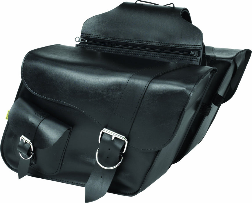 Dowco Willie & Max 58750-00 Ranger Series: Synthetic Leather Large Slant Motorcycle Saddlebag Set, Black, Universal Fit, 19 Liter Each/38 Liter Total Capacity, 10336