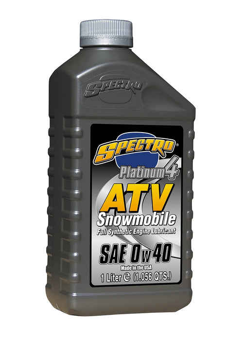 Spectro Oil L.SP4ATV04 Platinum 4 ATV/Snowmobile Full Synthetic 0w40, 1 Liter