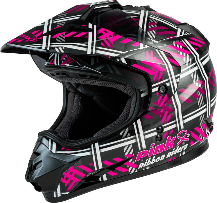 GM-11 Dual-Sport Pink Ribbon Riders Helmet Black/Pink SM